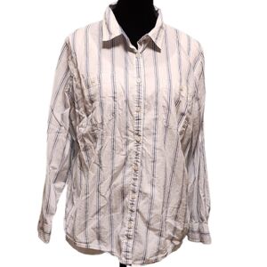 St. John's Bay - PXXL white/blue long sleeve